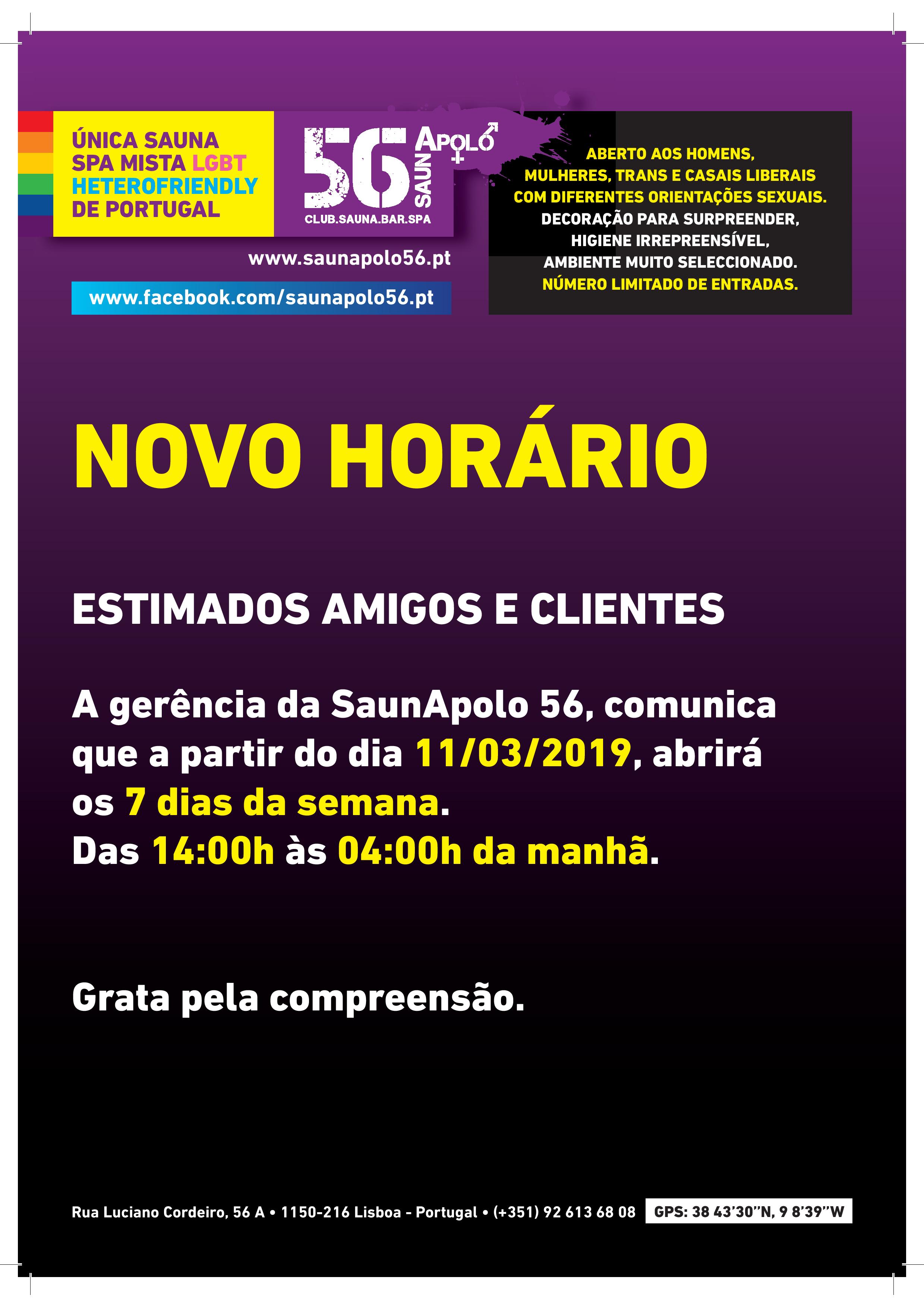 Nuevos horarios SaunApolo56