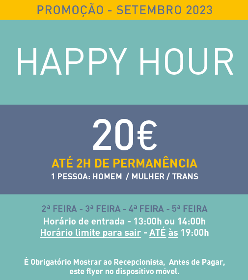 Happy hours 20 euros setembro